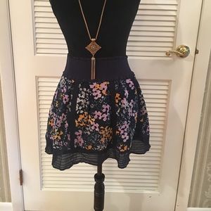 Free People blue with floral skirt